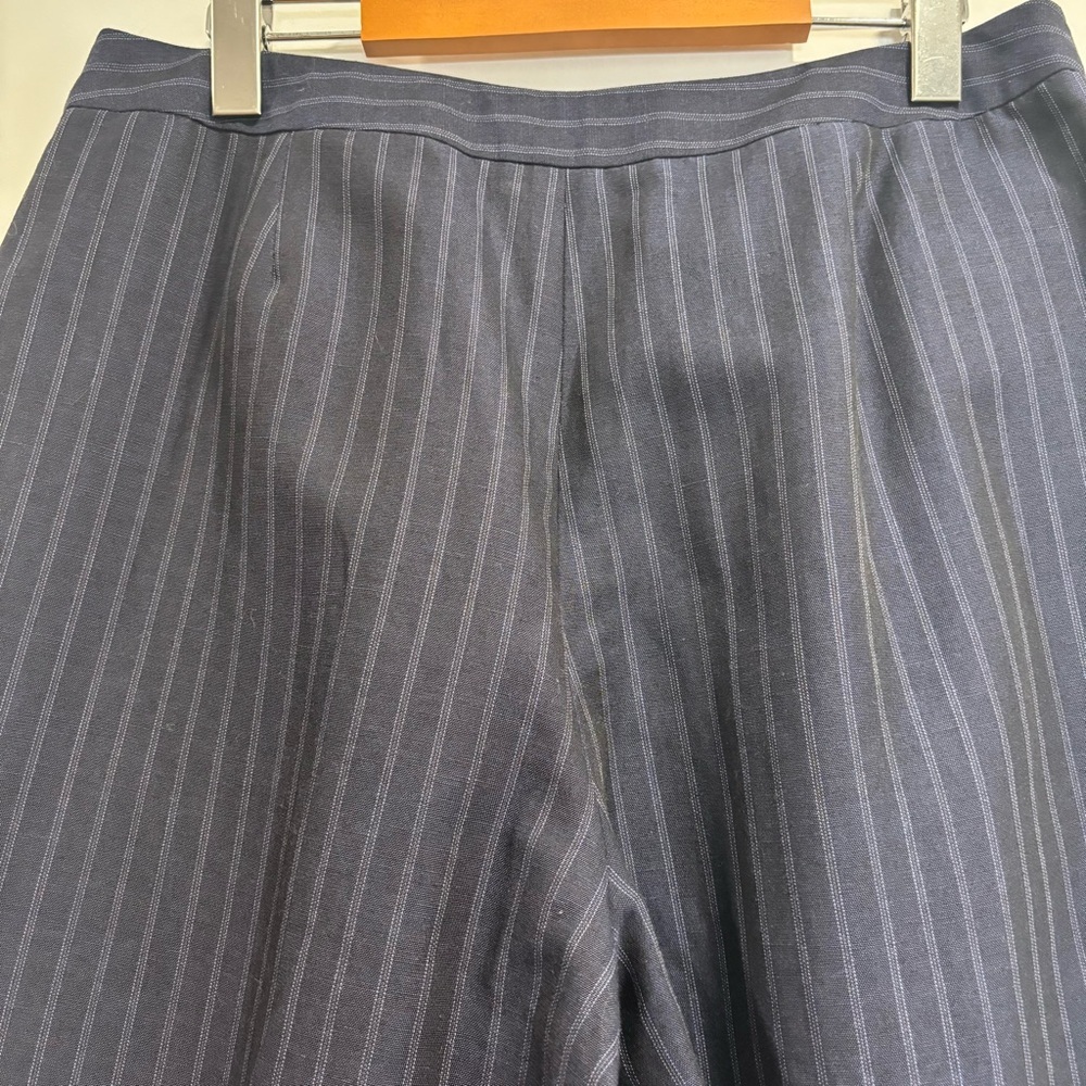 Portfolio Louben Size 12 Navy Blue Pinstripe Dress Pants Career Office Trousers - Picture 6 of 15